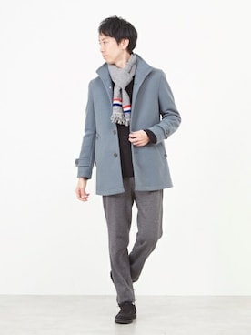 「アイテム（その他アウター、ブルー系）」を使った、kentaro.tさん（メンズ・176cm）の冬コーディネート
