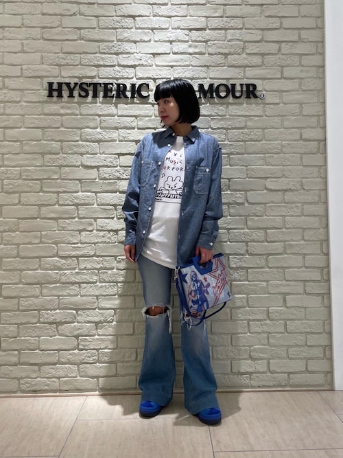 HYSTERIC GLAMOUR ナイロン デニム ボディバッグ パープル HYSTERIC GLAMOUR（ヒステリックグラマー）の「DENIM×NYLON
