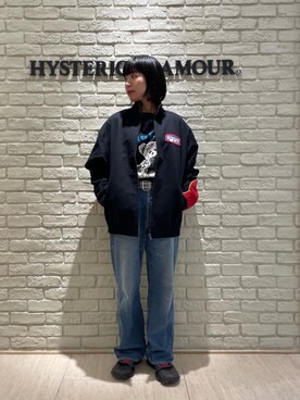 「アイテム（その他アウター、ブラック系）」を使った、OKUDAさん（レディース・161cm）の秋コーディネート