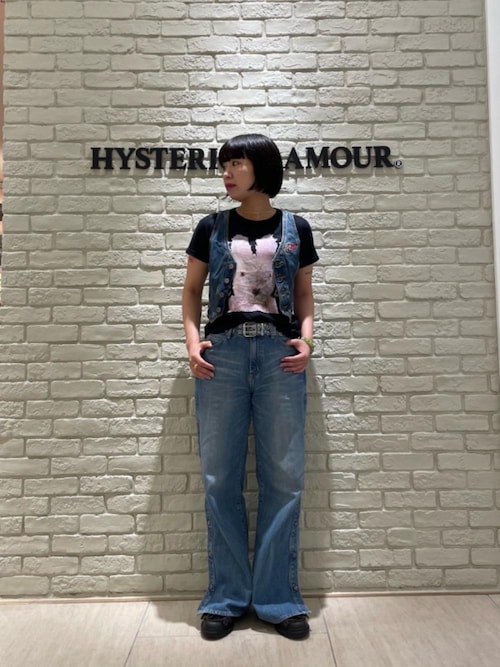 ベスト ジレ HYSTERIC ROLLERS刺繍 デニムベスト レディース HYSTERIC ROLLERS刺繍 デニムベスト|HYSTERIC GLAMOUR WOMEN
