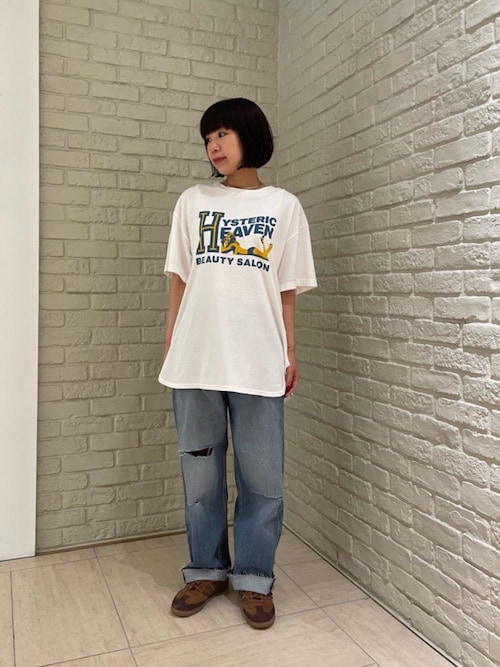 ヒステリックグラマー ユニセックス 加工デニム クロップドパンツ サイズ31 HYSTERIC GLAMOUR ヒステリックグラマー 23AW 02233AP08 KINKY