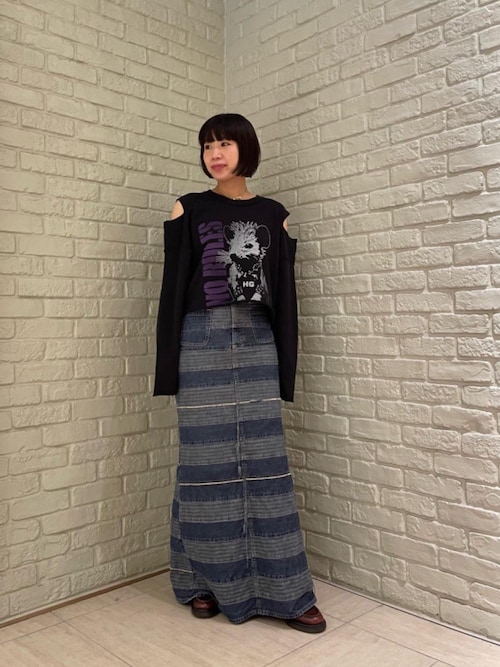 ヒステリックグラマースカート スクラッチデニムマーメイドスカート|HYSTERIC GLAMOUR WOMEN