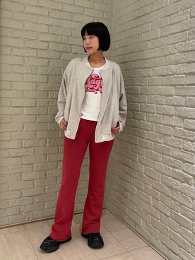 「アイテム（その他アウター、グレー系）」を使った、OKUDAさん（レディース・161cm）の秋コーディネート