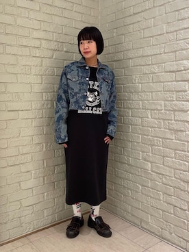「HYSTERIC GLAMOUR（ヒステリックグラマー）のアイテム（ワンピース/ドレス）」を使った、OKUDAさん（レディース・161cm）の秋コーディネート