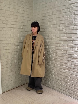 「秋コート」｜OKUDAさん（レディース・161cm）の秋コーディネート
