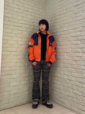 「HYSTERIC GLAMOUR（ヒステリックグラマー）のアイテム（デニムパンツ）」を使った、OKUDAさん（レディース・161cm）の秋コーディネート