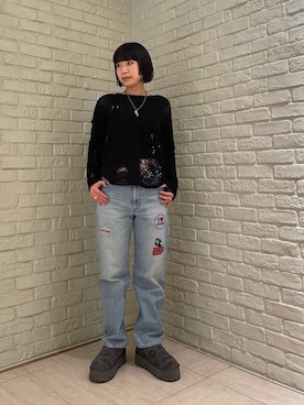 「アイテム（スリッポン）」を使った、OKUDAさん（レディース・161cm）の秋コーディネート