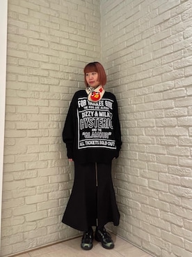 「アイテム（ネックウォーマー/スヌード）」を使った、OKUDAさん（レディース・161cm）の冬コーディネート