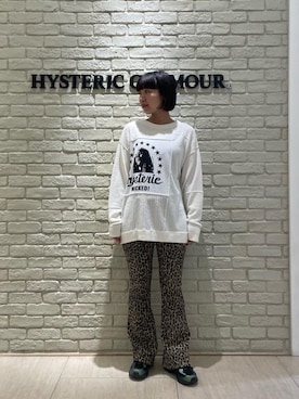 「HYSTERIC GLAMOUR（ヒステリックグラマー）のLEOPARD柄 リバーシブルスウェットパンツ（スウェットパンツ、その他）」を使った、OKUDAさん（レディース・160cm）の春コーディネート