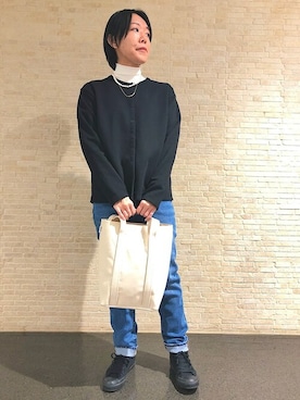 「SHIPS Days（シップスデイズ）のアイテム」を使った、増田さん（レディース・154cm）の冬コーディネート