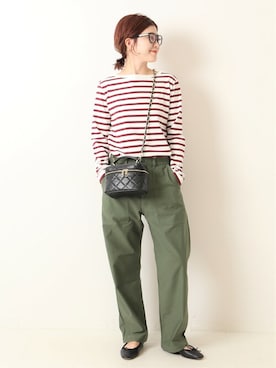 「アイテム（バレエシューズ）」を使った、RIKAさん（レディース・160cm）の夏コーディネート