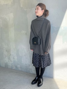 スピックアンドスパン ミドルゲージ畦ラインビッグタートル 