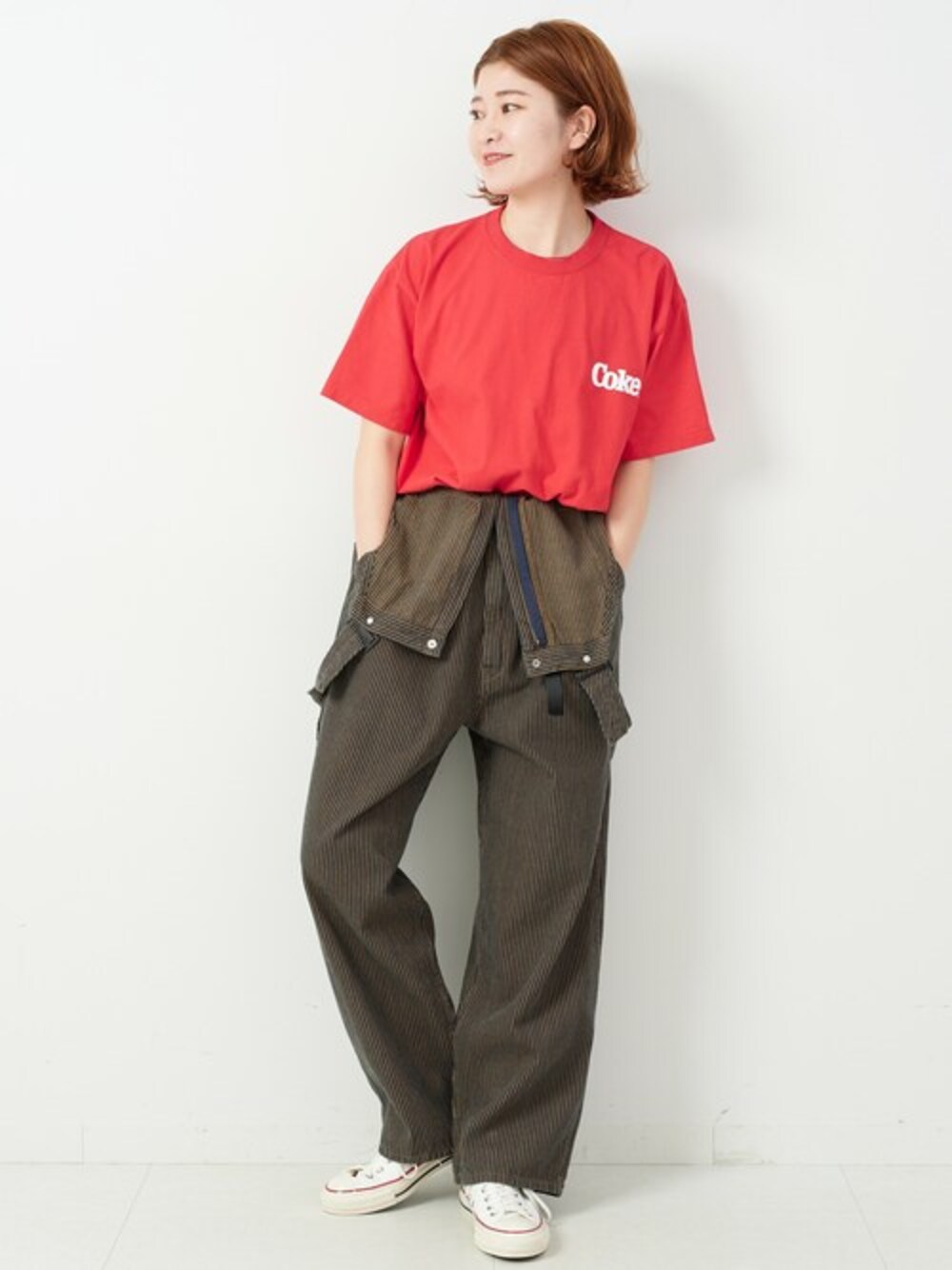 「ss、Tシャツ、オールインワン、GOOD ROCK SPEED、スピック＆スパン、Spick & Span(Spick & Span)、payday」｜「Spick & Spanの【LEFIJE/レフィエ】 ガチャレザーベルト（ベルト、ブラック系）」を使った、RIKAさん（レディース・160cm）の冬コーディネートの1枚目の写真