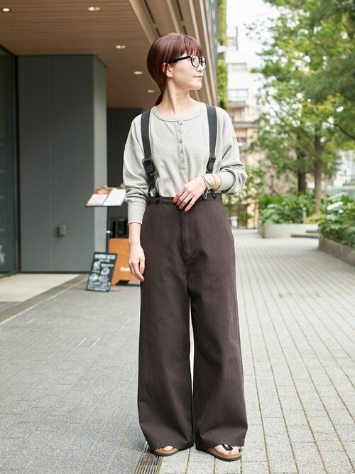 【試着のみ】spick and span サスペンダー付ワークパンツ36 追加2》サスペンダー付きワーカーパンツ（その他パンツ）｜Spick