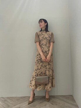 「LAGUNAMOON（ラグナムーン）のLADYシャインクラッチBAG（クラッチバッグ）」を使った、藤井さん（レディース・166cm）の夏コーディネート