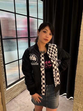 「ラフコーデ」｜「アイテム（MA-1）」を使った、日向さん（レディース・155cm）の秋コーディネート