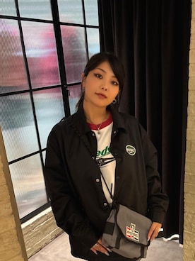「バッグ」｜「アイテム（ナイロンジャケット）」を使った、日向さん（レディース・155cm）の秋コーディネート