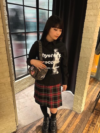 90sヴィンテージヒステリックグラマー巻きスカートタータンチェック革ベルト 90sヴィンテージヒステリックグラマー巻きスカートタータン