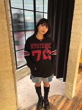 「アイテム（その他アウター、ブラック系）」を使った、日向さん（レディース・155cm）の秋コーディネート