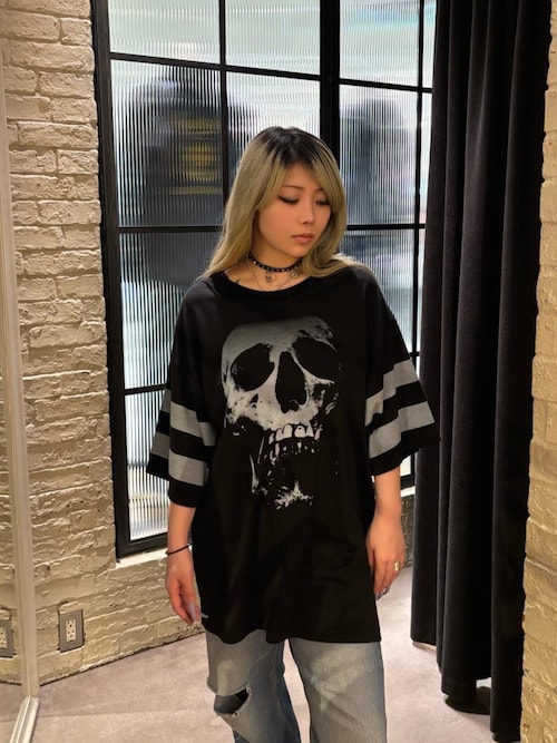 SKULL BERRY オーバーサイズ五分袖Tシャツ（Tシャツ/カットソー