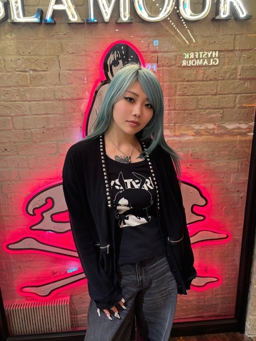 00s hysteric glamor ラメ　スネイク　カーディガン RYUのSTYLING | HYSTERIC GLAMOUR MEN | 172cm | HYSTERIC GLAMOUR