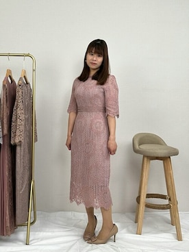 「アイテム（ドレス、ピンク系）」を使った、DRESS PLUSさん（レディース・155cm）の春コーディネート