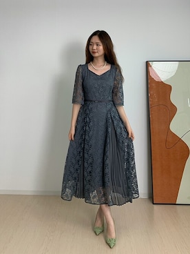 「アイテム（ドレス、グレー系）」を使った、DRESS PLUSさん（レディース・168cm）の夏コーディネート