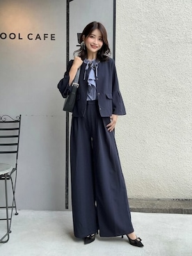 「アイテム（セットアップ、ブルー系）」を使った、DRESS PLUSさん（レディース・160cm）の冬コーディネート