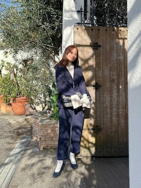 「アイテム（セットアップ、ブルー系）」を使った、DRESS PLUSさん（レディース・160cm）の冬コーディネート
