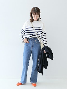 「SLOBE IENA（スローブイエナ）のアイテム（バレエシューズ）」を使った、Sallyさん（レディース・162cm）の冬コーディネート
