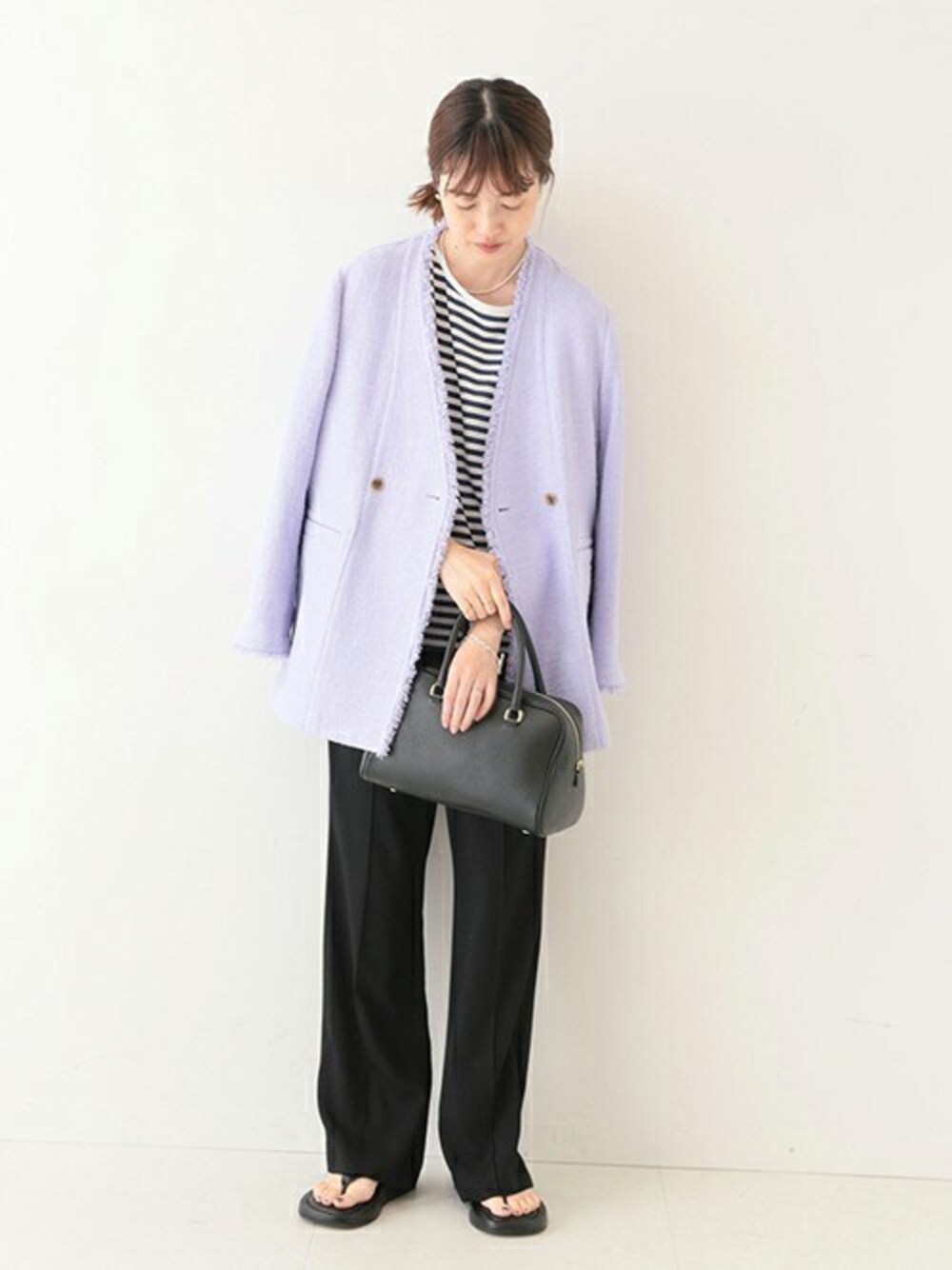 【極美品】LE MINOR SLOBE別注 クレイジーパターンボーダーカットソー LE MINOR/ルミノア】SLOBE別注 クレイジーパターンボーダー