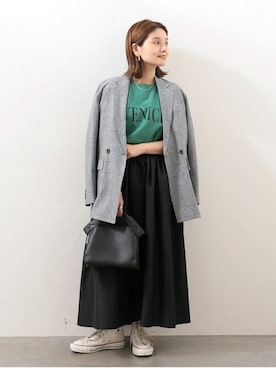 「アイテム（その他シューズ、ホワイト系）」を使った、ondaさん（レディース・158cm）の冬コーディネート
