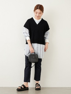 「JOURNAL STANDARD（ジャーナルスタンダード）のアイテム（ベスト）」を使った、ondaさん（レディース・158cm）の春コーディネート