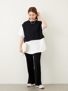 「JOURNAL STANDARD（ジャーナルスタンダード）のアイテム（ベスト）」を使った、ondaさん（レディース・158cm）の春コーディネート