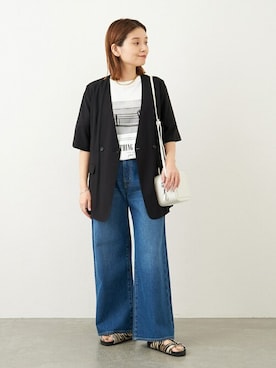 「PLAKTON（プラクトン）のアイテム」を使った、ondaさん（レディース・158cm）の春コーディネート