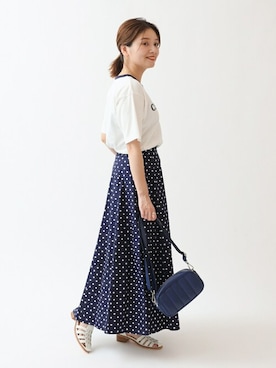 「Aラインスカート」｜「アイテム（サンダル）」を使った、ondaさん（レディース・158cm）の春コーディネート