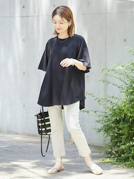 「YAHKI（ヤーキ）のアイテム」を使った、ondaさん（レディース・158cm）の夏コーディネート