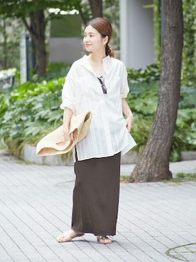 「JOURNAL STANDARD（ジャーナルスタンダード）のアイテム（タンクトップ）」を使った、ondaさん（レディース・158cm）の夏コーディネート