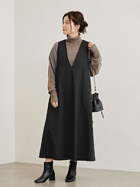 「JOURNAL STANDARD（ジャーナルスタンダード）のアイテム（ワンピース）」を使った、ondaさん（レディース・158cm）の秋コーディネート