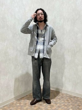 「LOOPWHEELER（ループウィラー）のアイテム（スウェット）」を使った、BEAMS PLUSさん（メンズ・177cm）の春コーディネート