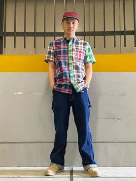 「BEAMS BOY（ビームスボーイ）のアイテム（パンツ）」を使った、BEAMS PLUSさん（メンズ・170cm）の夏コーディネート