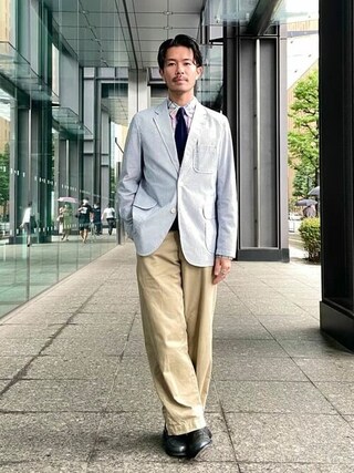 BEAMS plus テーラードジャケット　シアサッカーXLサイズ　コットン 20230417174126365_320.jpg