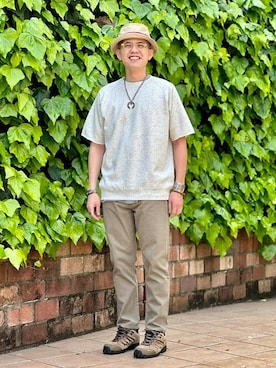 「WAREHOUSE（ウエアハウス）のアイテム（パンツ）」を使った、BEAMS PLUSさん（メンズ・170cm）の夏コーディネート