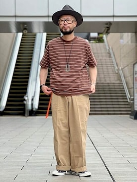 「BEAMS F（ビームスエフ）のアイテム（アクセサリー）」を使った、BEAMS PLUSさん（メンズ・165cm）の夏コーディネート