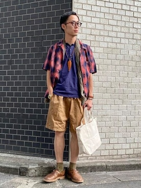 「MOTO（モト）のアイテム」を使った、BEAMS PLUSさん（メンズ・170cm）の夏コーディネート