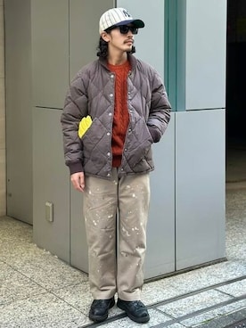 「BEAMS（ビームス）のアイテム（手袋）」を使った、BEAMS PLUSさん（メンズ・168cm）の冬コーディネート