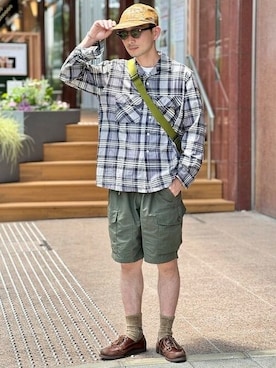 「BRIEFING（ブリーフィング）のアイテム」を使った、BEAMS PLUSさん（メンズ・171cm）の夏コーディネート