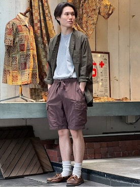 「sage de cret（サージュデクレ）のアイテム」を使った、BEAMS PLUSさん（メンズ・174cm）の夏コーディネート