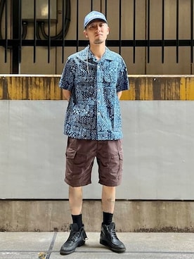 「sage de cret（サージュデクレ）のアイテム」を使った、BEAMS PLUSさん（メンズ・171cm）の夏コーディネート