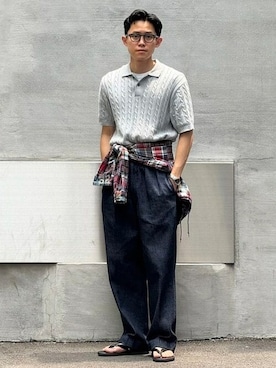 「アイテム（ブルゾン）」を使った、BEAMS PLUSさん（メンズ・171cm）の夏コーディネート